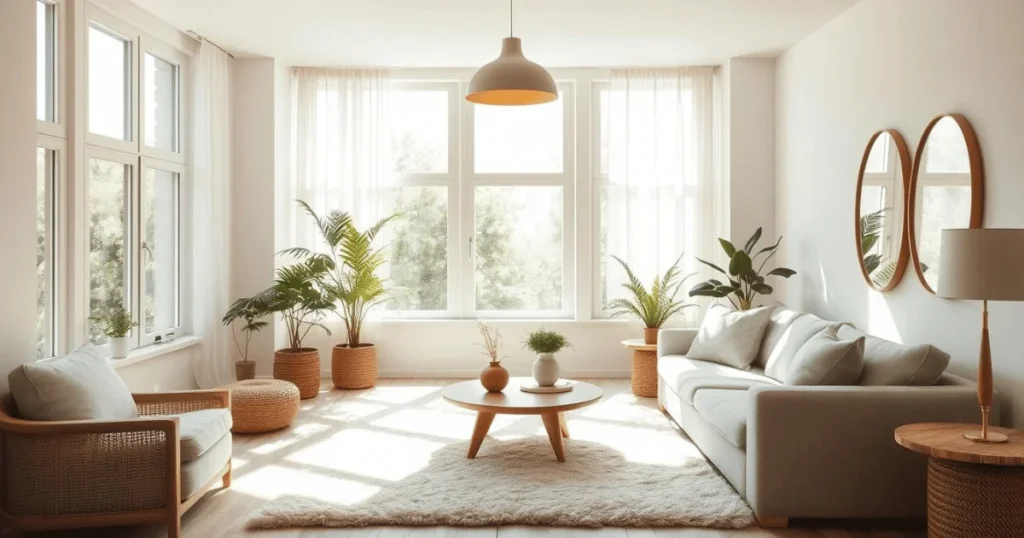 natural light optimization Neutral Living Room